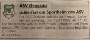 LIchterfest des ASV Grassau am Sportheim 19.11.2022